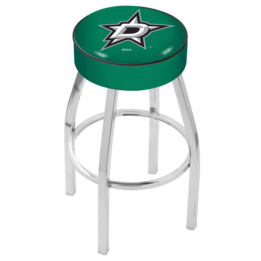 25 Inch Dallas Stars Logo Swivel Bar Stool W/ Chrome Base