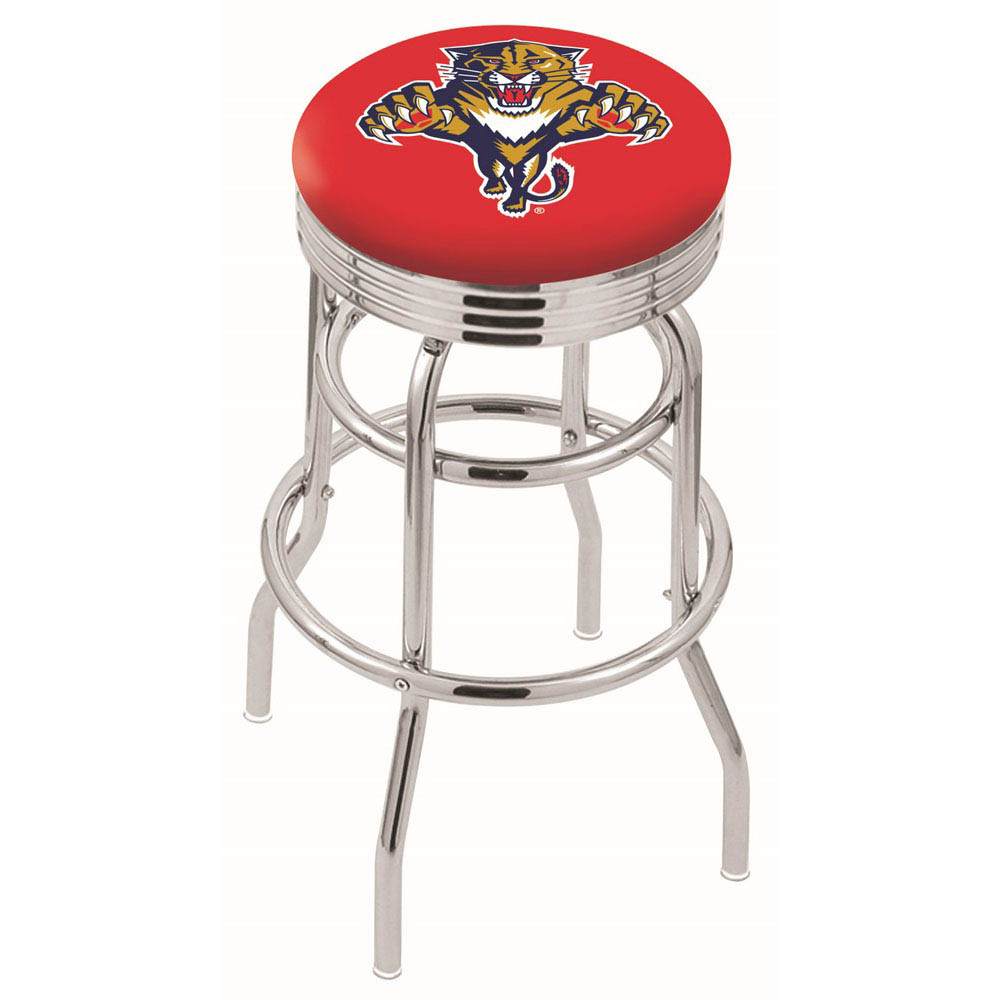 L7c3 - 30 Inch Chrome 2-ring Florida Panthers Swivel Counter Stool