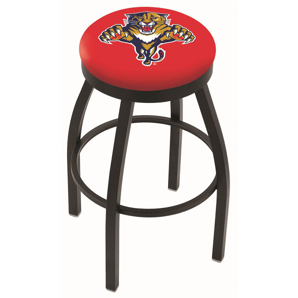 25 Inch Black Florida Panthers Swivel Bar Stool W/ Accent Ring
