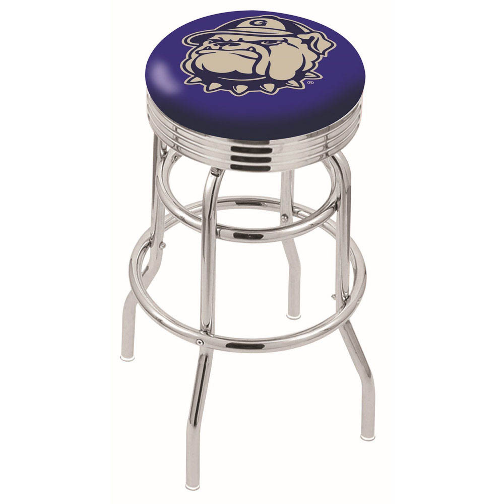 L7c3 - 30 Inch Chrome 2-ring Georgetown Swivel Counter Stool