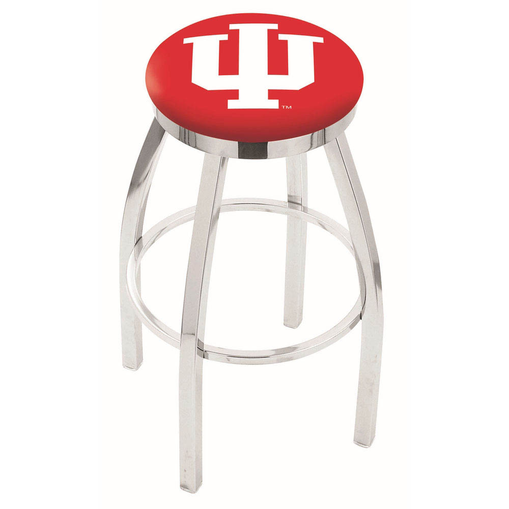30 Inch Chrome Indiana Swivel Counter Stool W/ Accent Ring
