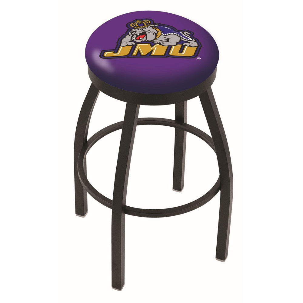30 Inch Black James Madison Swivel Counter Stool W/ Accent Ring