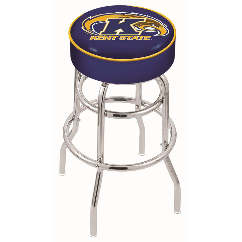 30 Inch Kent State 2-ring Swivel Counter Stool W/ Chrome Base
