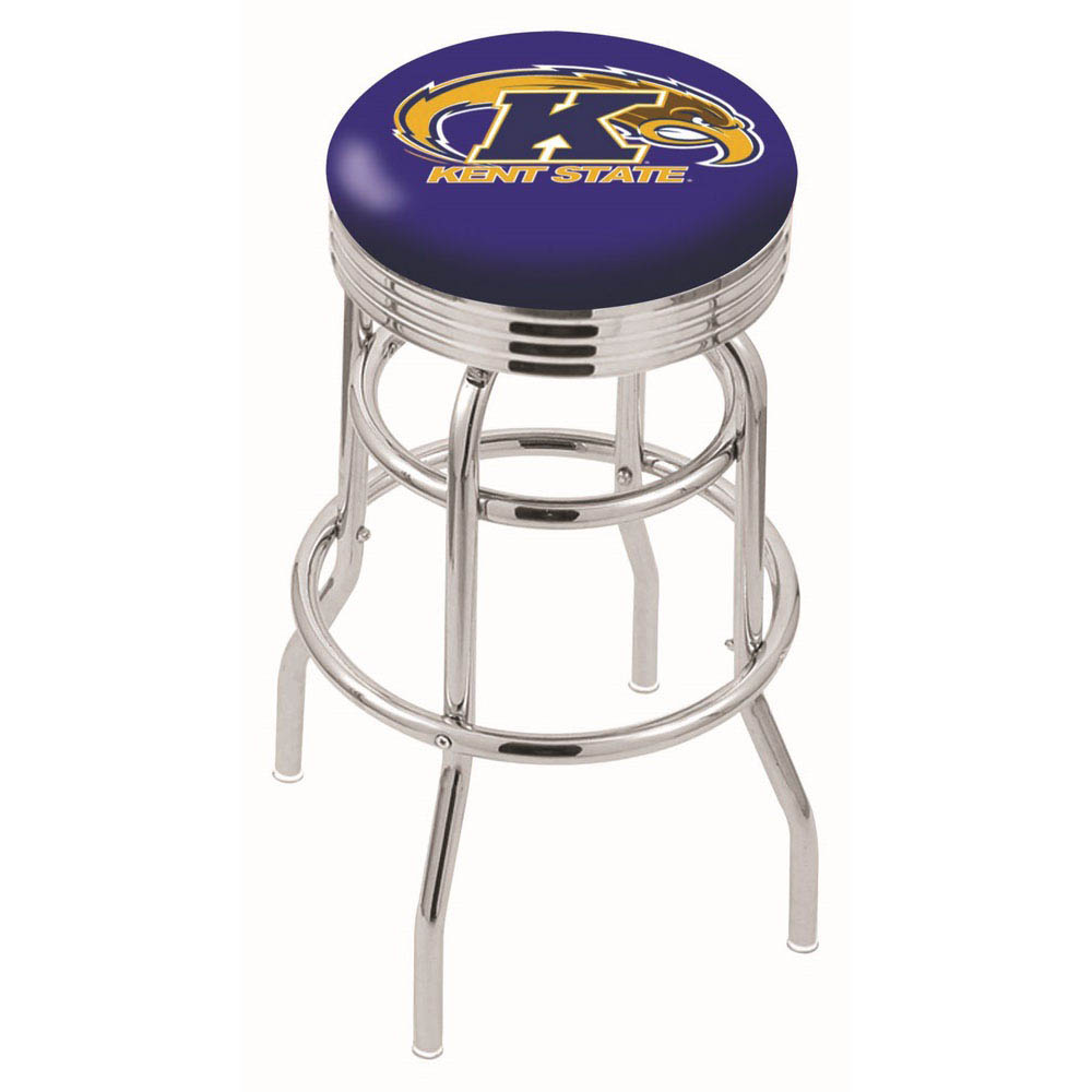 L7c3 - 30 Inch Chrome 2-ring Kent State Swivel Counter Stool