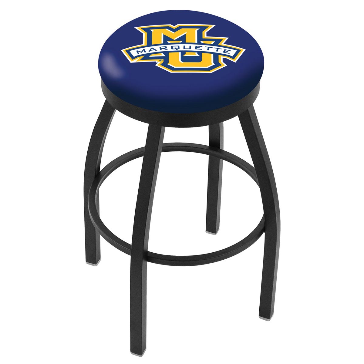 30 Inch Black Marquette Swivel Counter Stool W/ Accent Ring