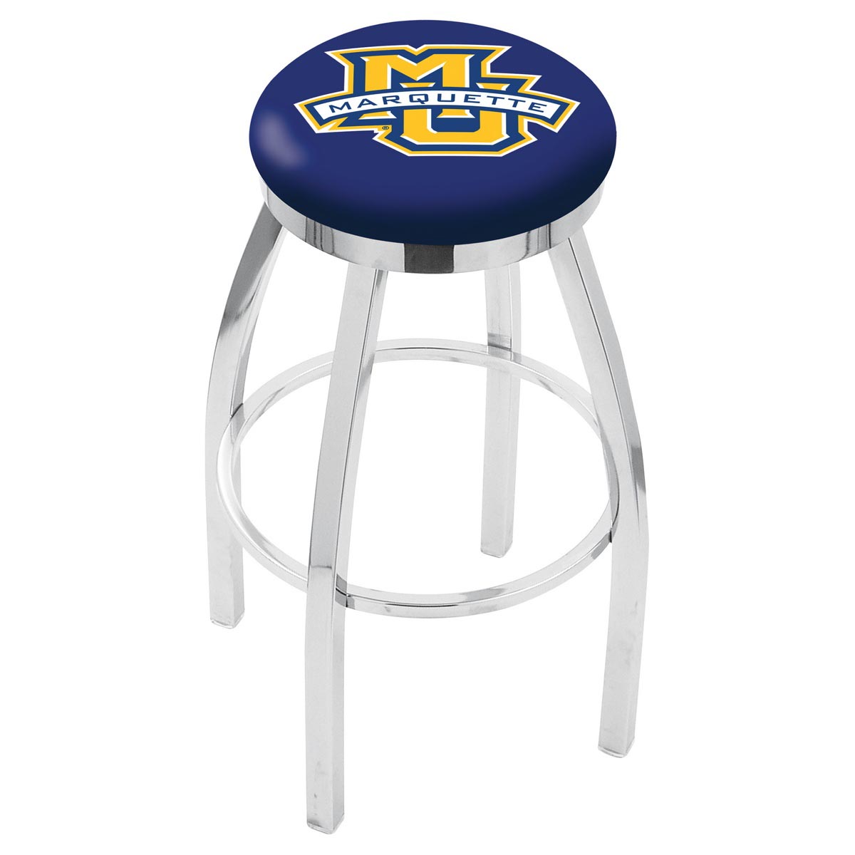 30 Inch Chrome Marquette Swivel Counter Stool W/ Accent Ring