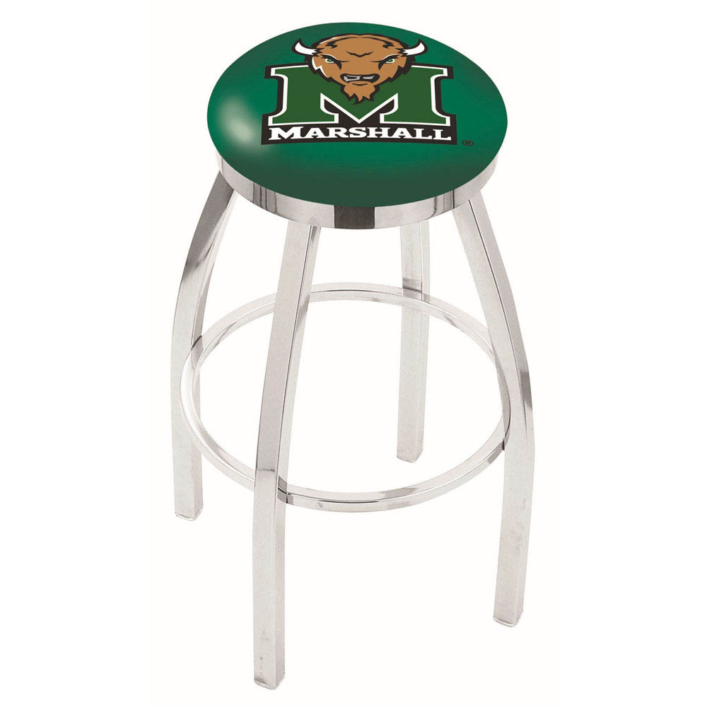 30 Inch Chrome Marshall Swivel Counter Stool W/ Accent Ring