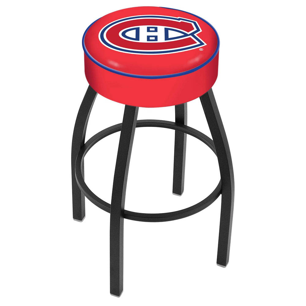25 Inch Montreal Canadiens Logo Swivel Bar Stool W/ Black Base