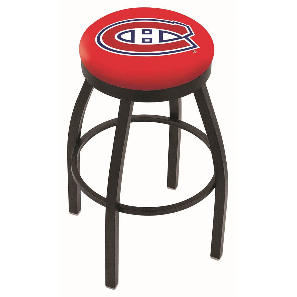 25 Inch Black Montreal Canadiens Swivel Bar Stool W/ Accent Ring