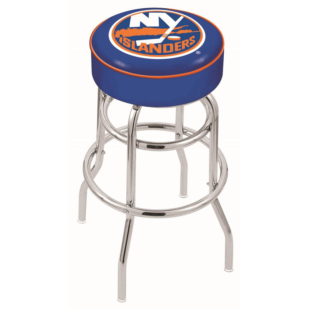 30 Inch New York Islanders 2-ring Swivel Counter Stool W/ Chrome Base