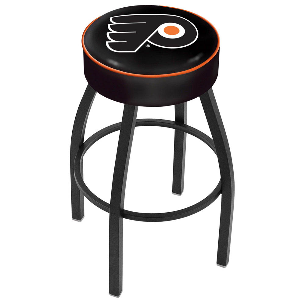 30 Inch (black) Philadelphia Flyers Cushion Seat W/ Black Base Swivel Counter Stool