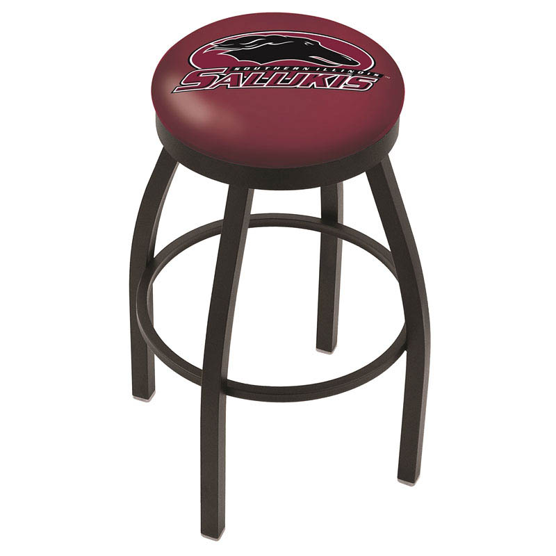25 Inch Black Southern Illinois Swivel Bar Stool W/ Accent Ring
