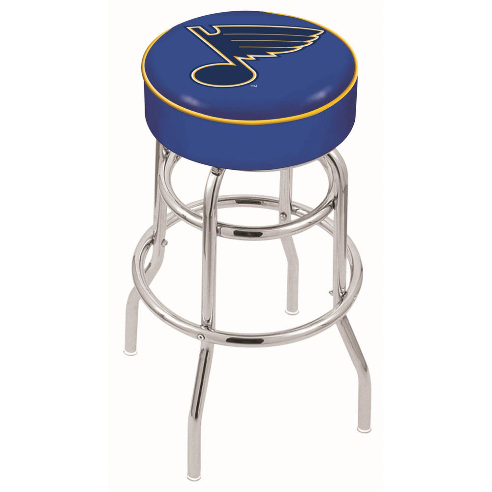 30 Inch St Louis Blues 2-ring Swivel Counter Stool W/ Chrome Base
