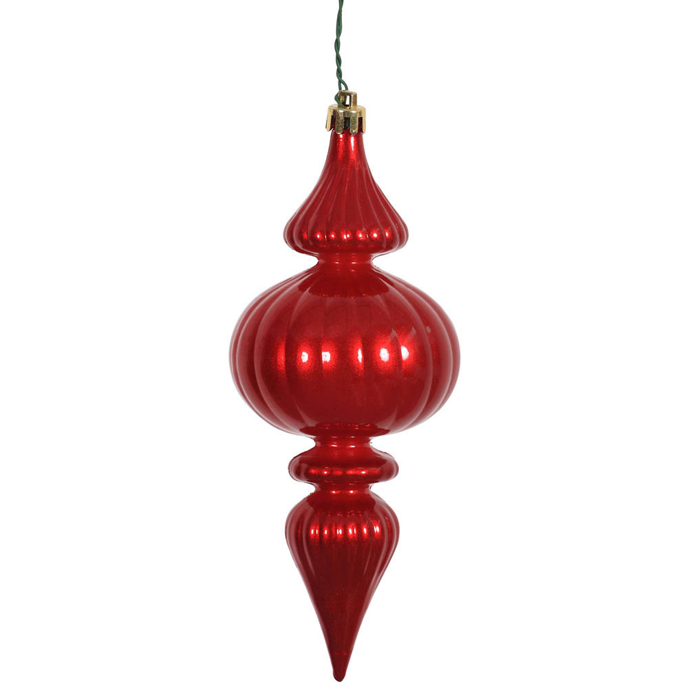 7 Inch Candy Finish Finial Ornament (set Of 6)