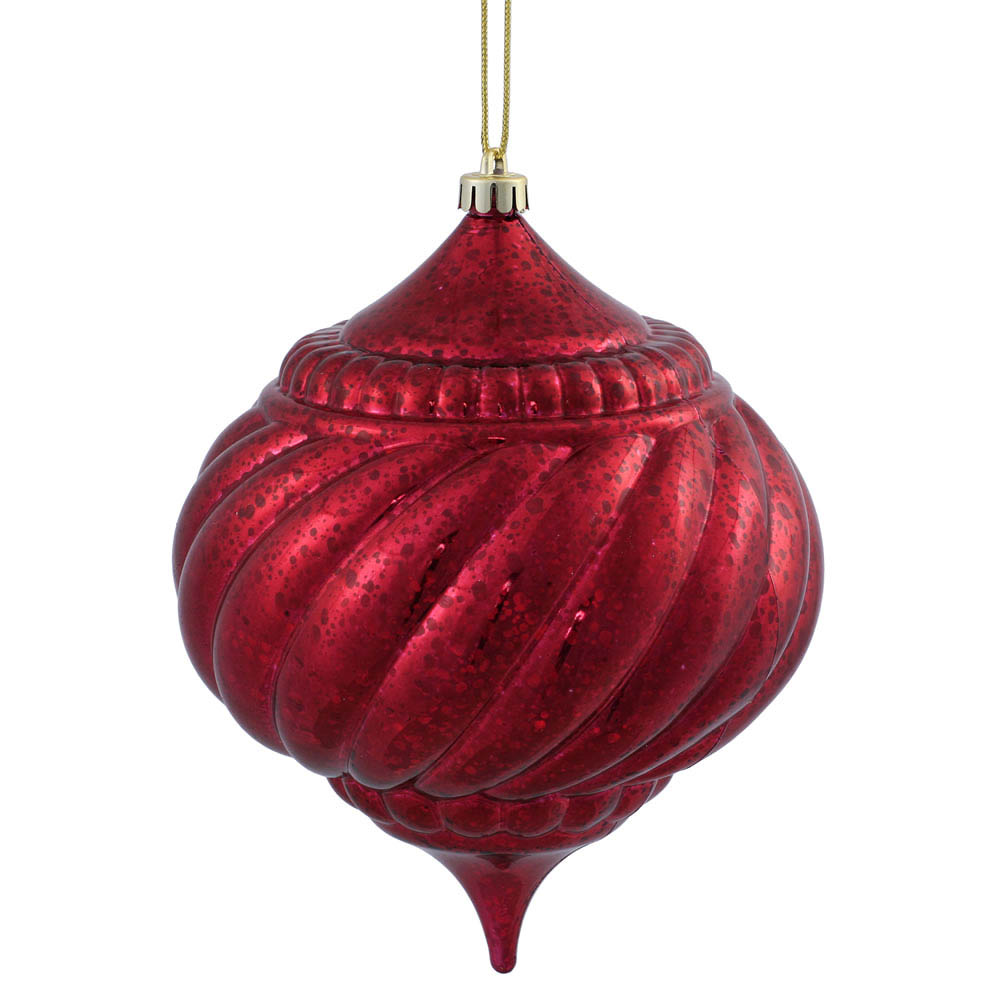 6 Inch Shiny Mercury Onion Ball Ornament
