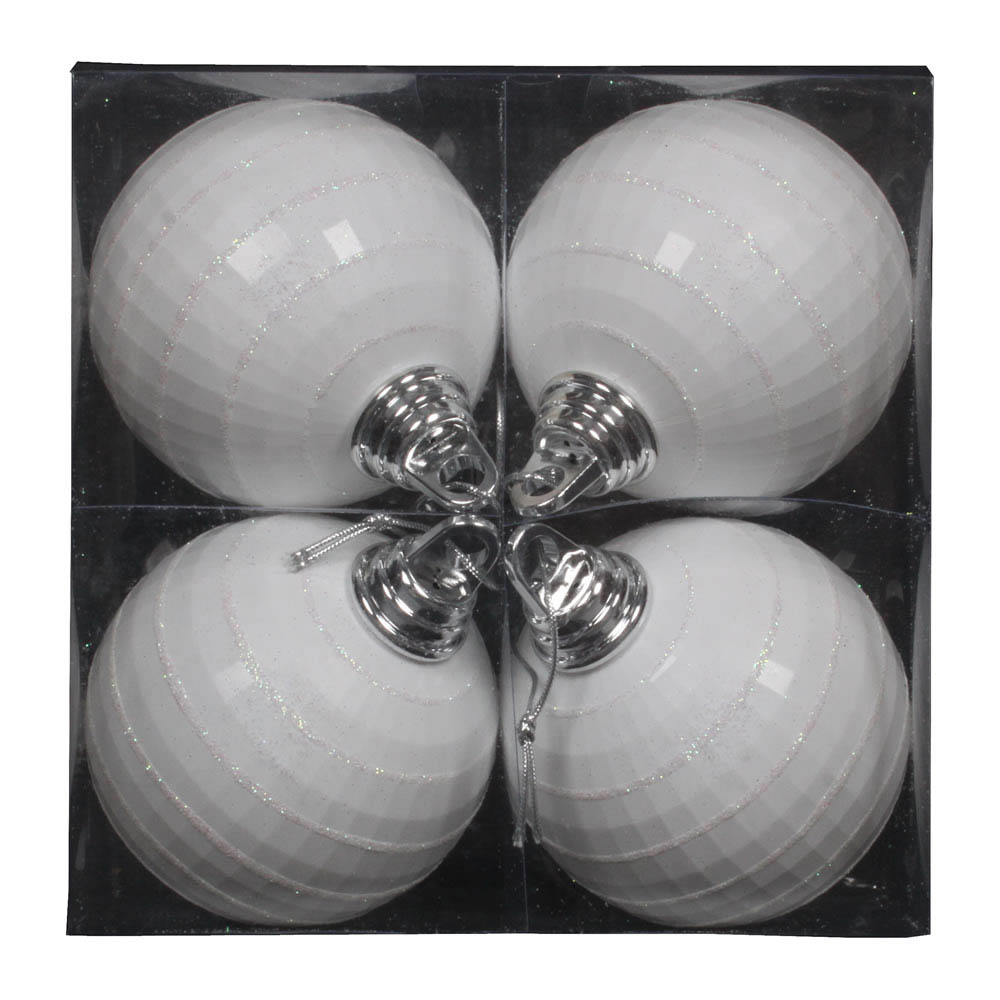 4 Inch Shiny-matte Mirror Ball Ornament (set Of 4)