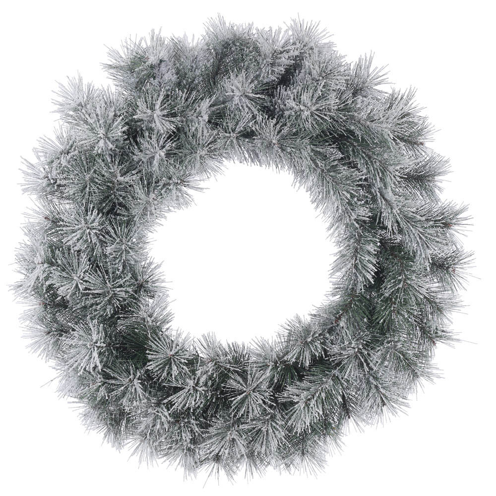 Hard Needle Frosted Brewer Pine Wreath