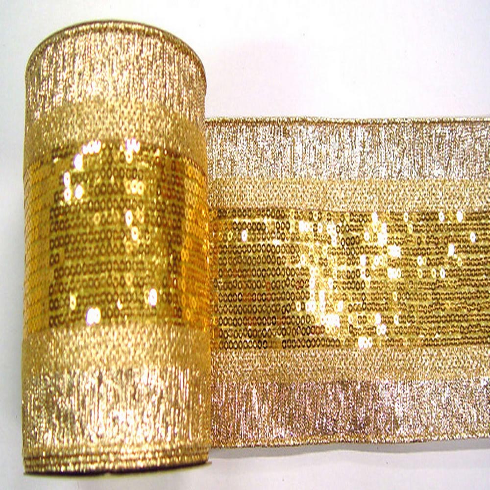 10 Yard Sequin Weave Christmas Ribbon: Multiple Colors