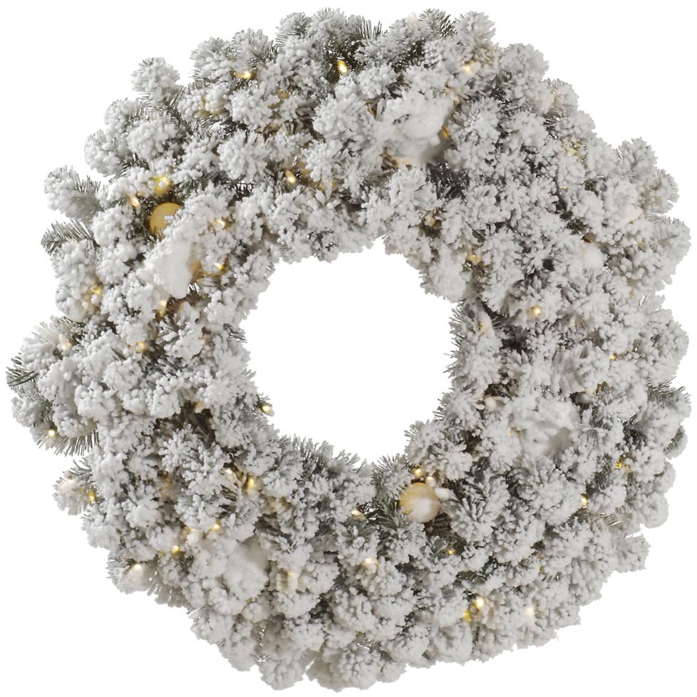 Medium Flocked Kodiak Christmas Wreath