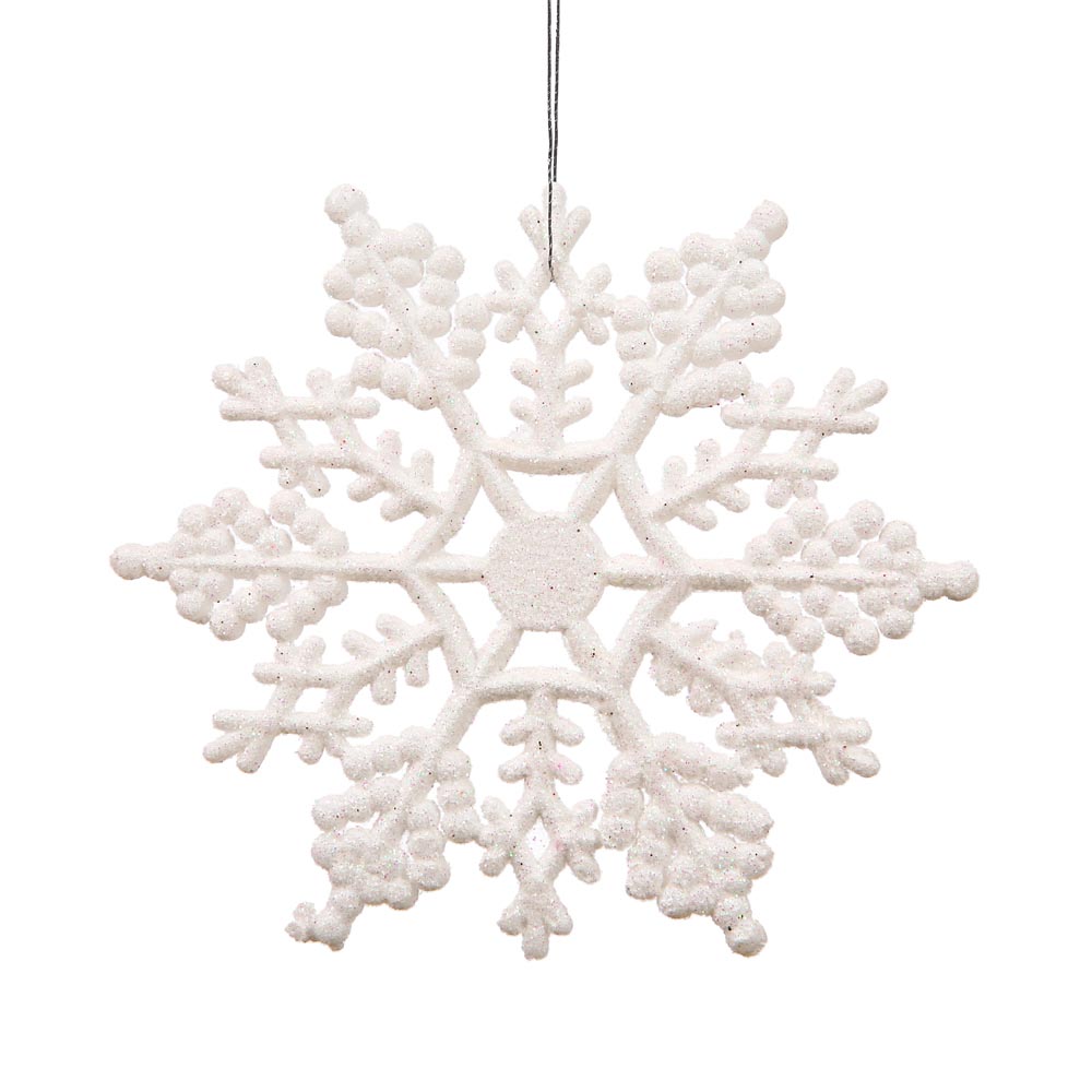 6.25 Inch Artificial Glitter Snowflake Ornament (set Of 12)