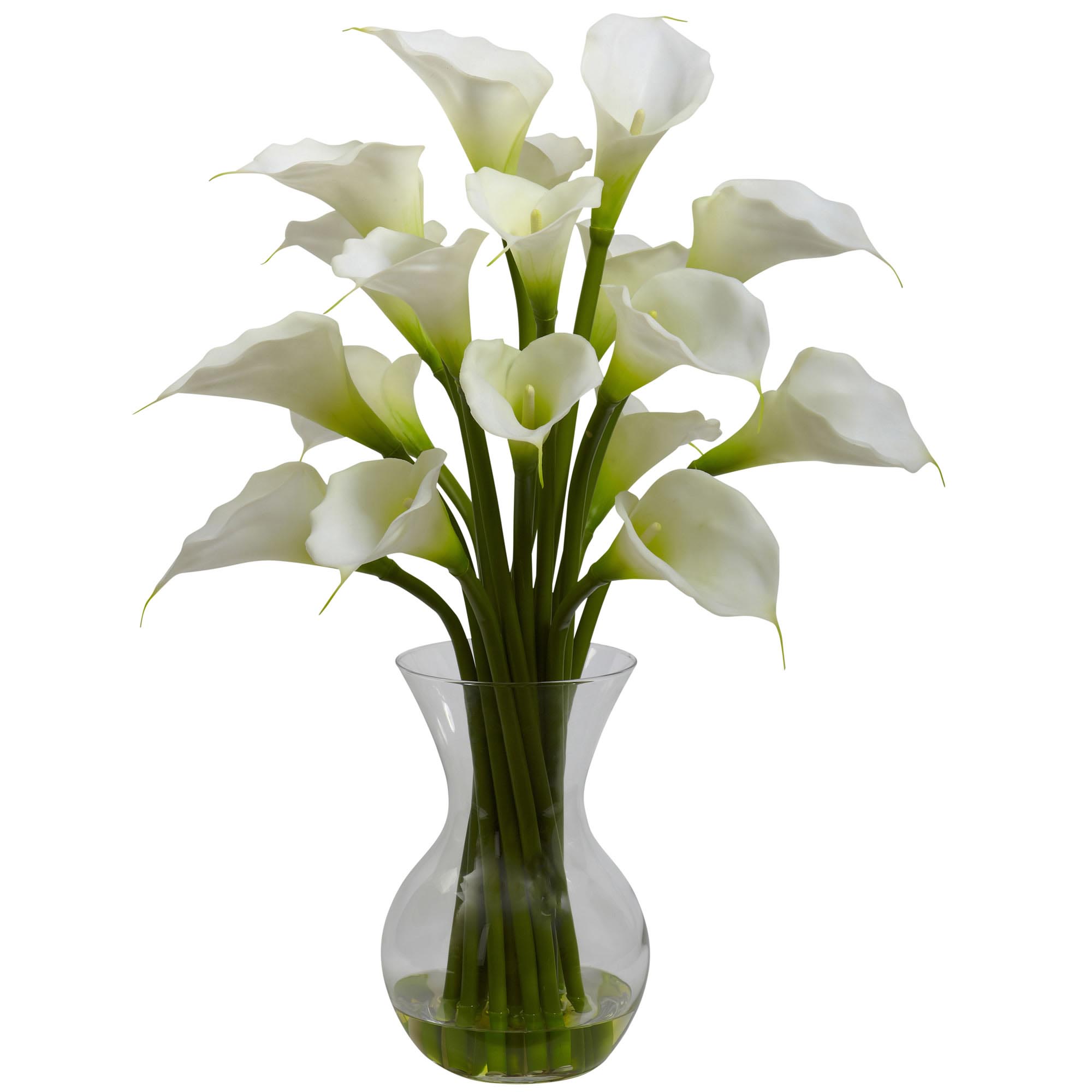 26 Inch Silk Gala Calla Lily Arrangement In Vase: Multiple Colors