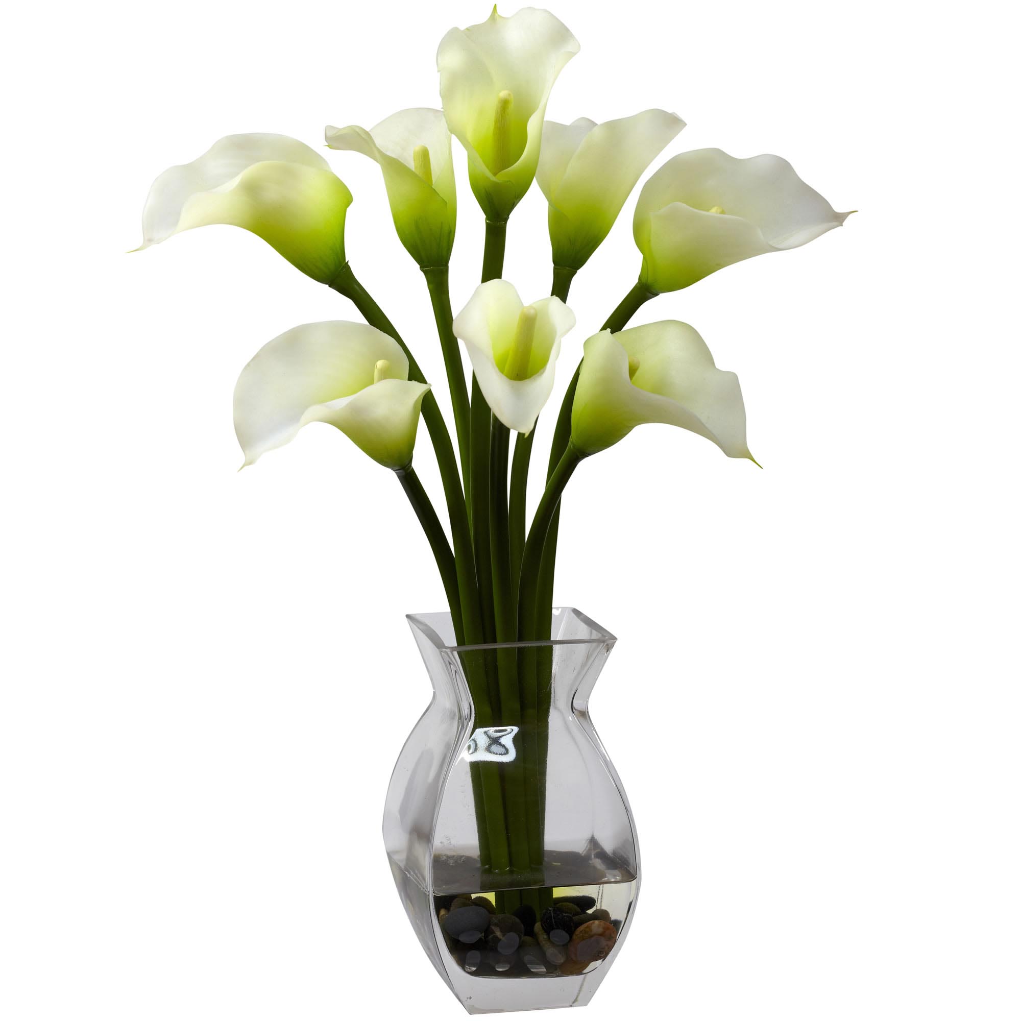 16 Inch Silk Classic Calla Lily Arrangement In Vase