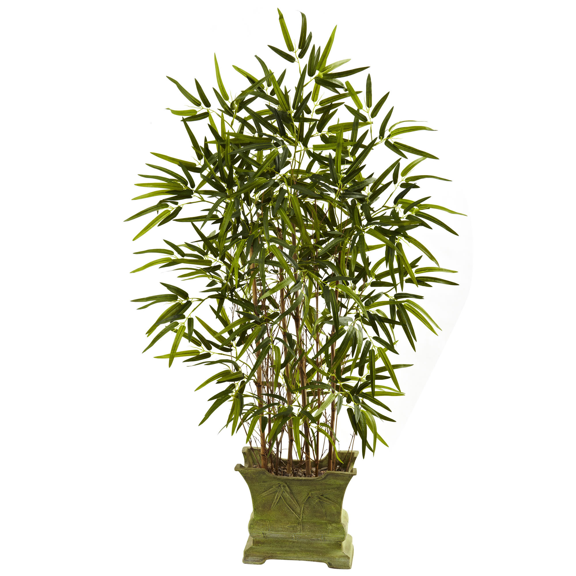 45 Inch Indoor Silk Bamboo Tree With Decorative Planter