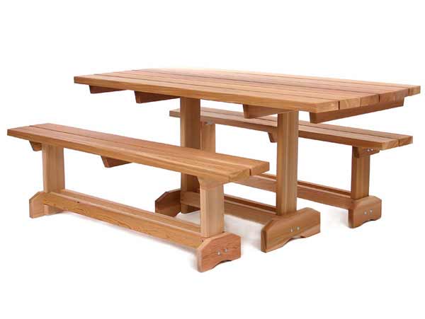 Cedar 3 Pc. Picnic Table Set (8 Person)