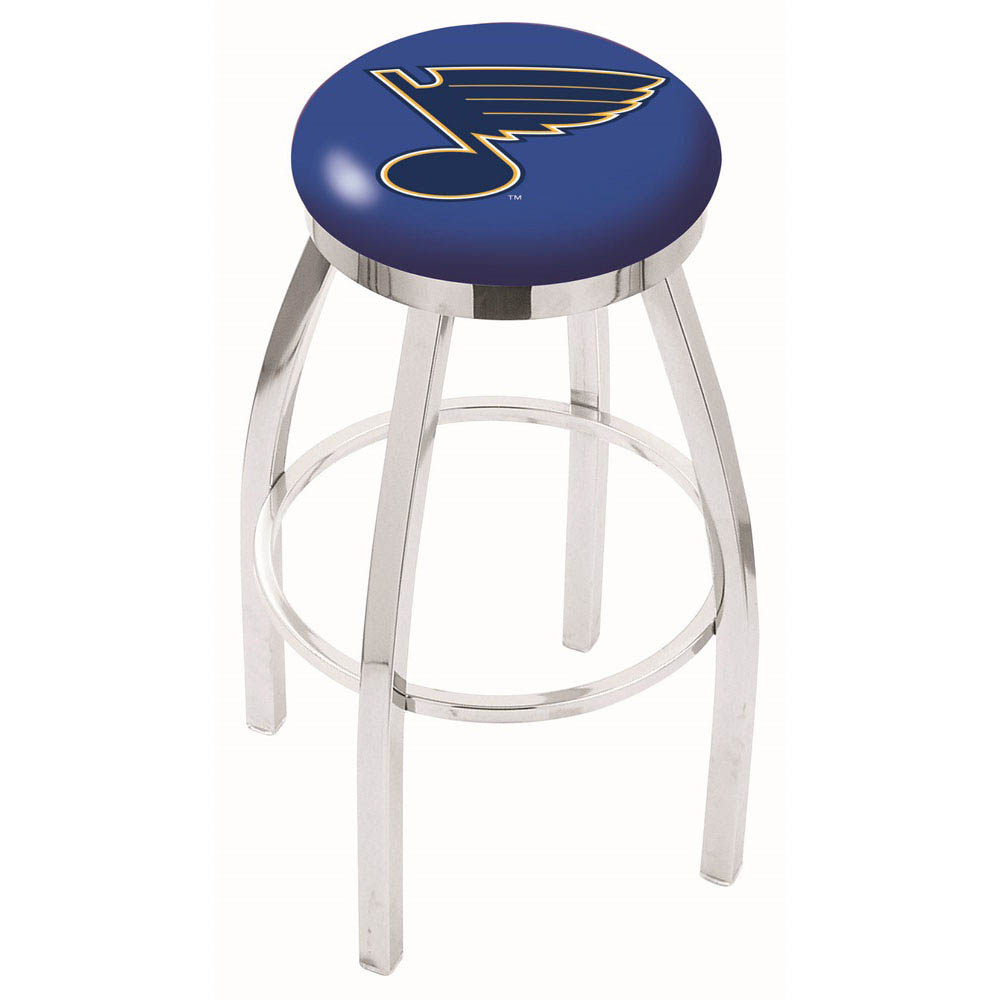 25 Inch Chrome St Louis Blues Swivel Bar Stool W/ Accent Ring