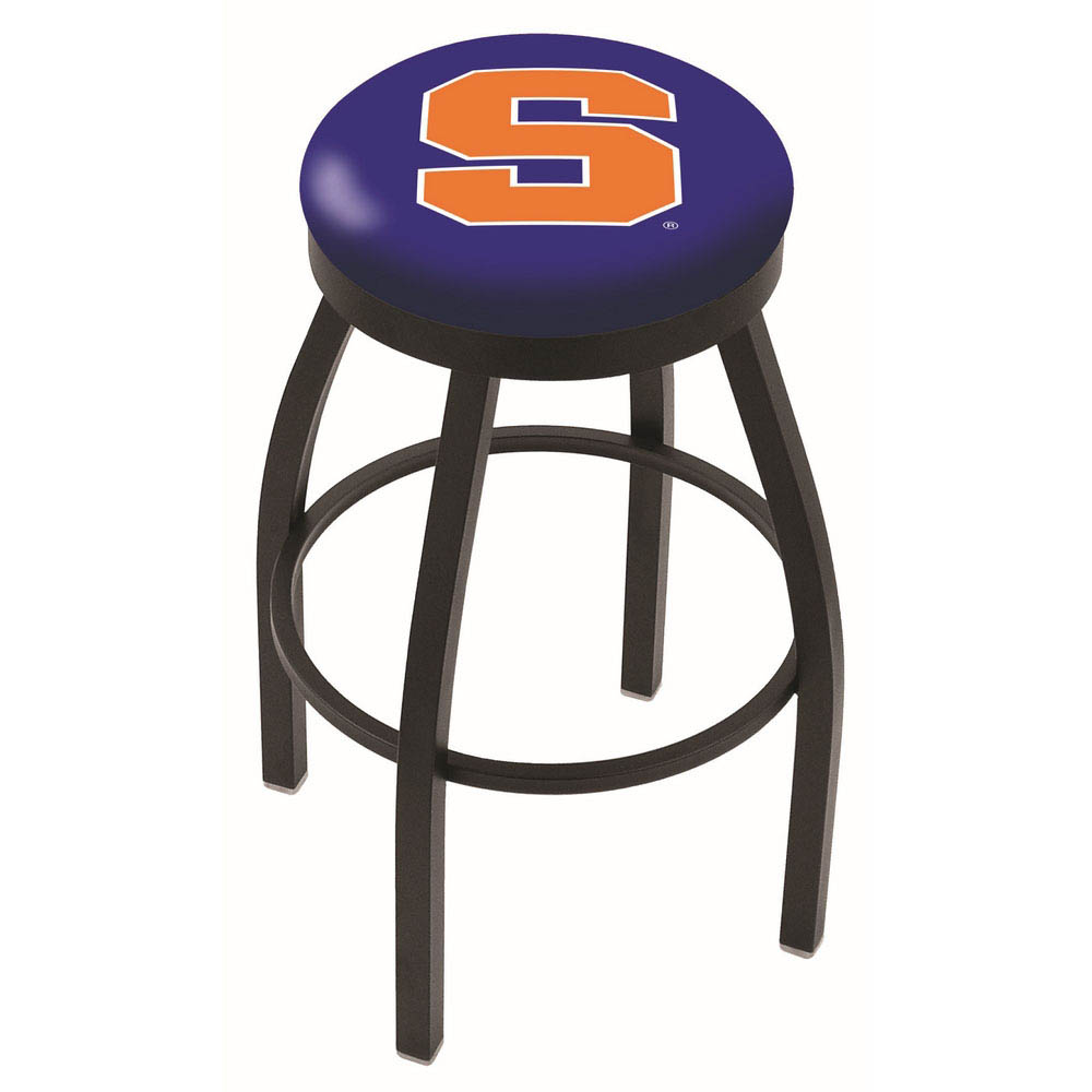 30 Inch Black Syracuse Swivel Counter Stool W/ Accent Ring