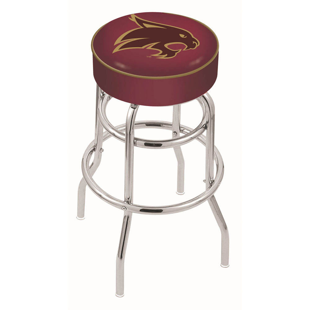 30 Inch Texas State 2-ring Swivel Counter Stool W/ Chrome Base