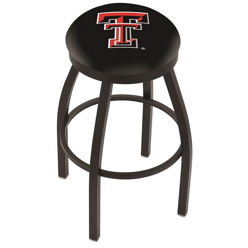 30 Inch Black Texas Tech Swivel Counter Stool W/ Accent Ring