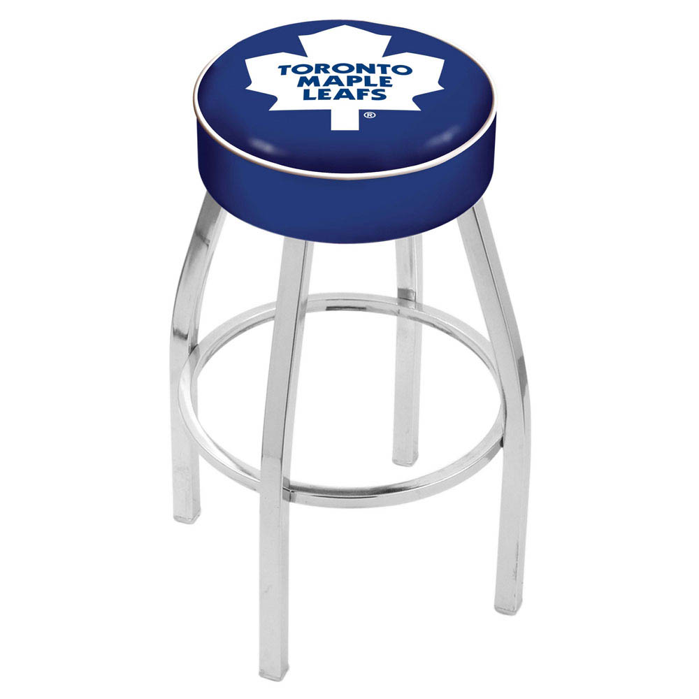 25 Inch Toronto Maple Leafs Logo Swivel Bar Stool W/ Chrome Base