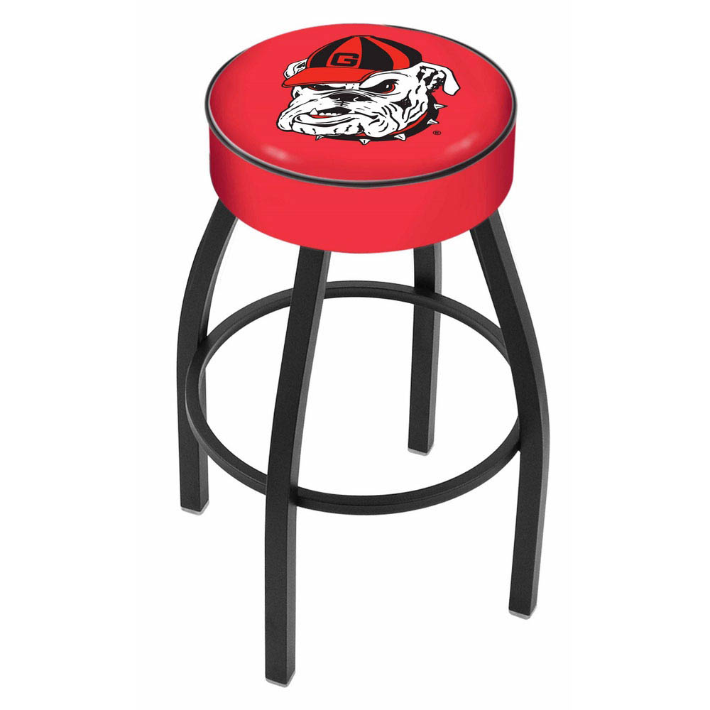 25 Inch Georgia Bulldog Logo Swivel Bar Stool W/ Black Base