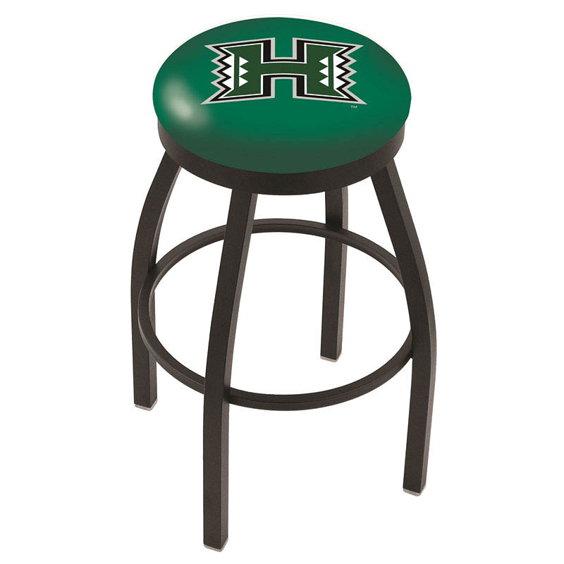 30 Inch Black Hawaii Swivel Counter Stool W/ Accent Ring
