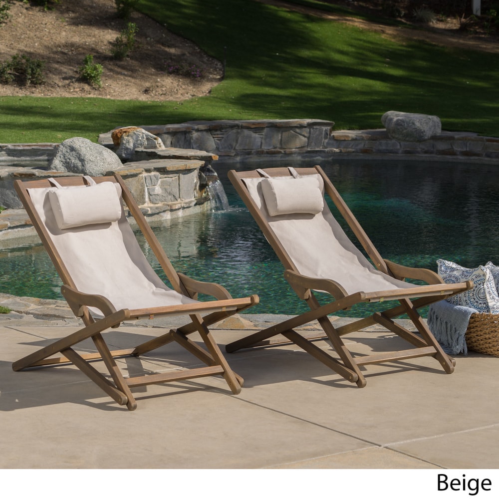 Nikki Outdoor Sling Chair (set Of 2) By Christopher Knight Home