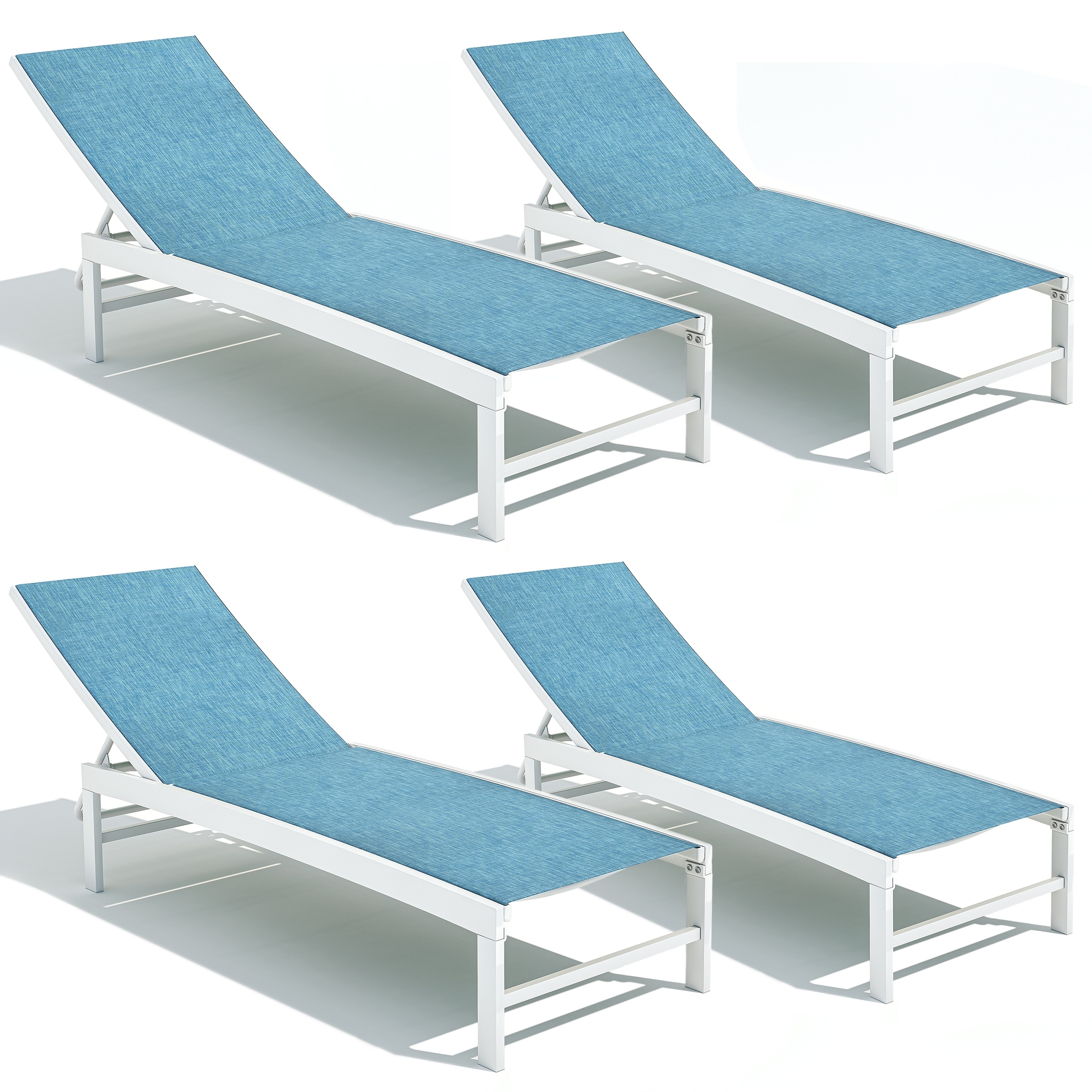 Crestlive Products Adjustable Aluminum Chaise Lounges Set Of 4 - See Picture