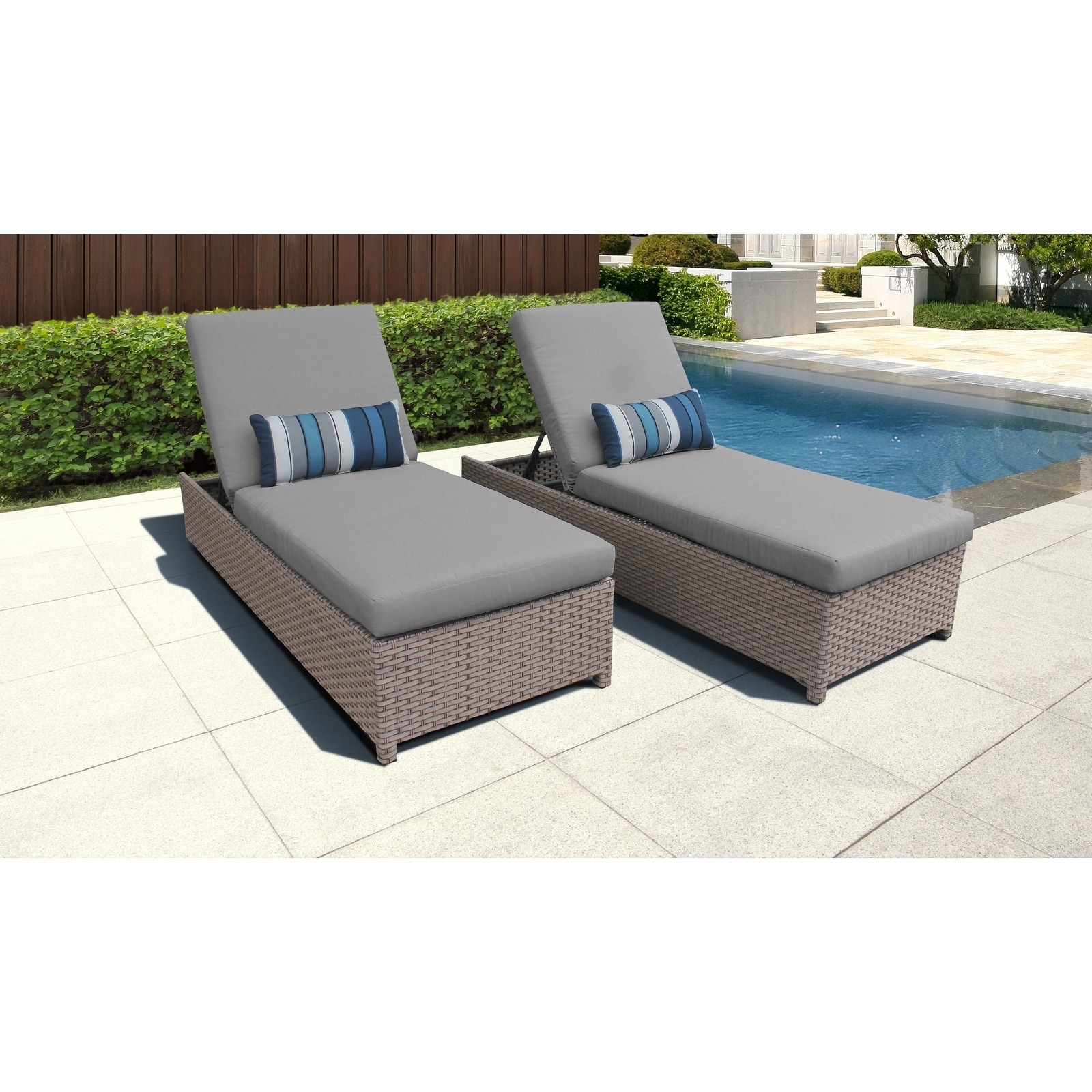 Florence Wheeled Chaise Set Of 2 Outdoor Wicker Patio Furniture