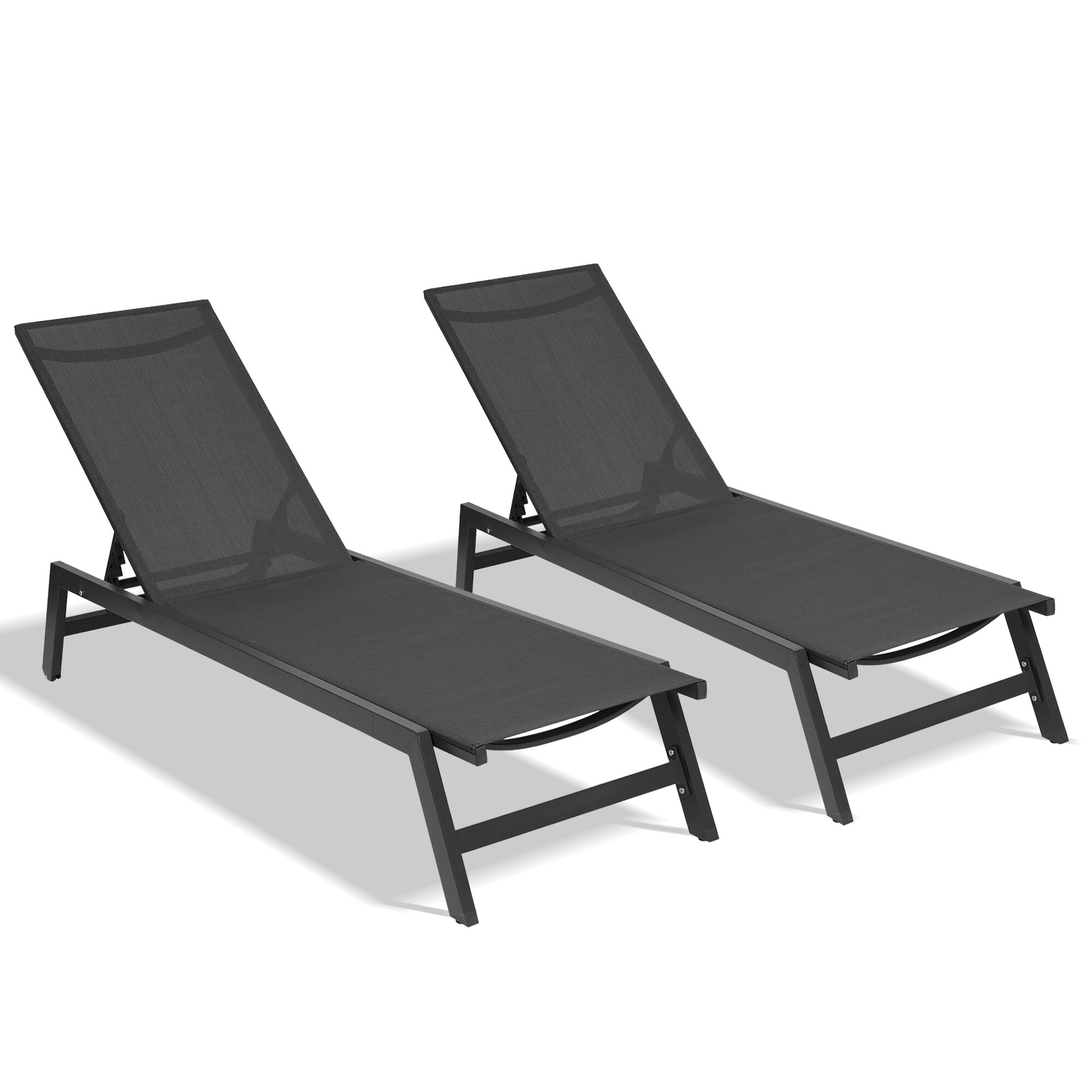 2-pcs Outdoor Chaise Lounge Chair