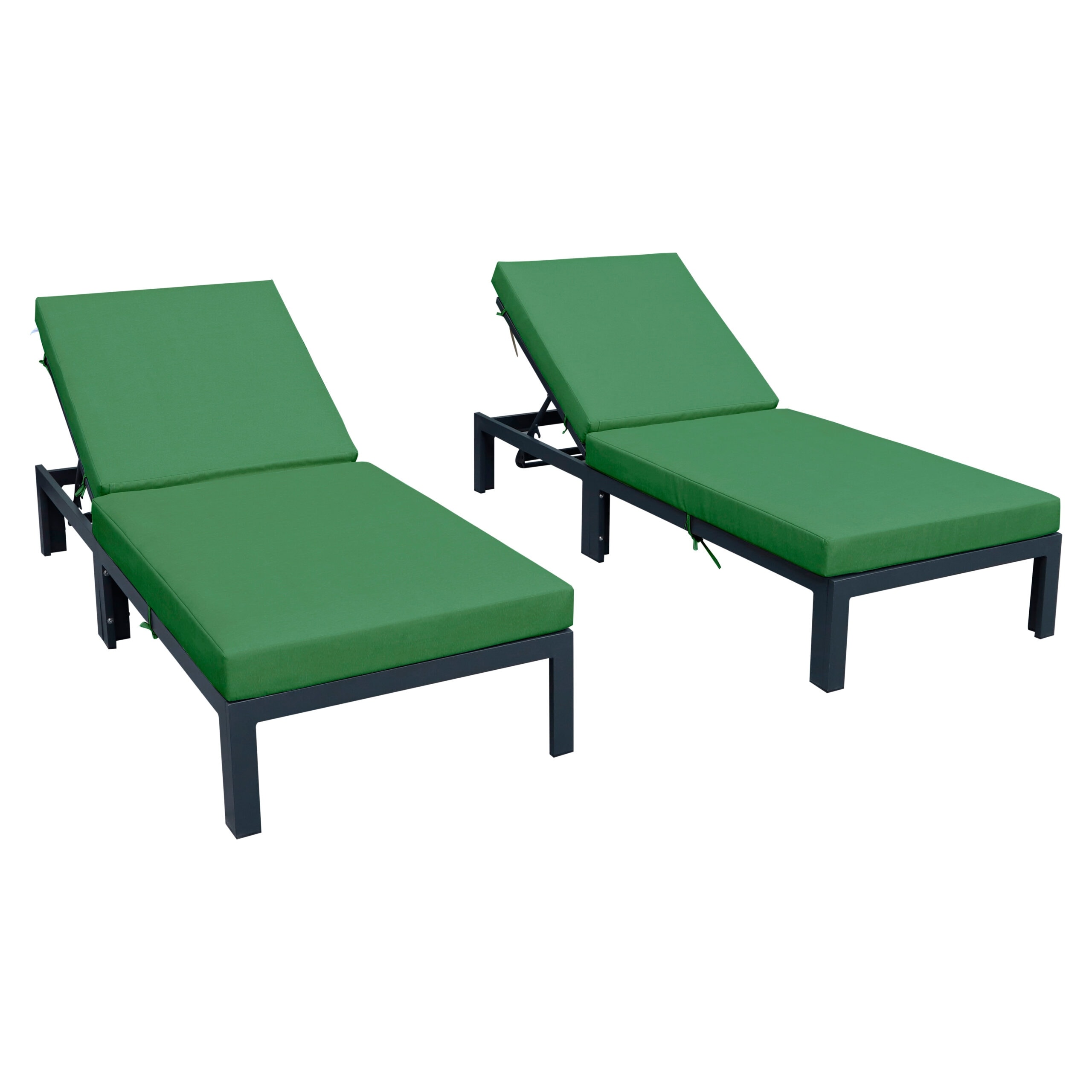 Leisuremod Chelsea Aluminum Chaise Lounge Chair With Cushions Set Of 2