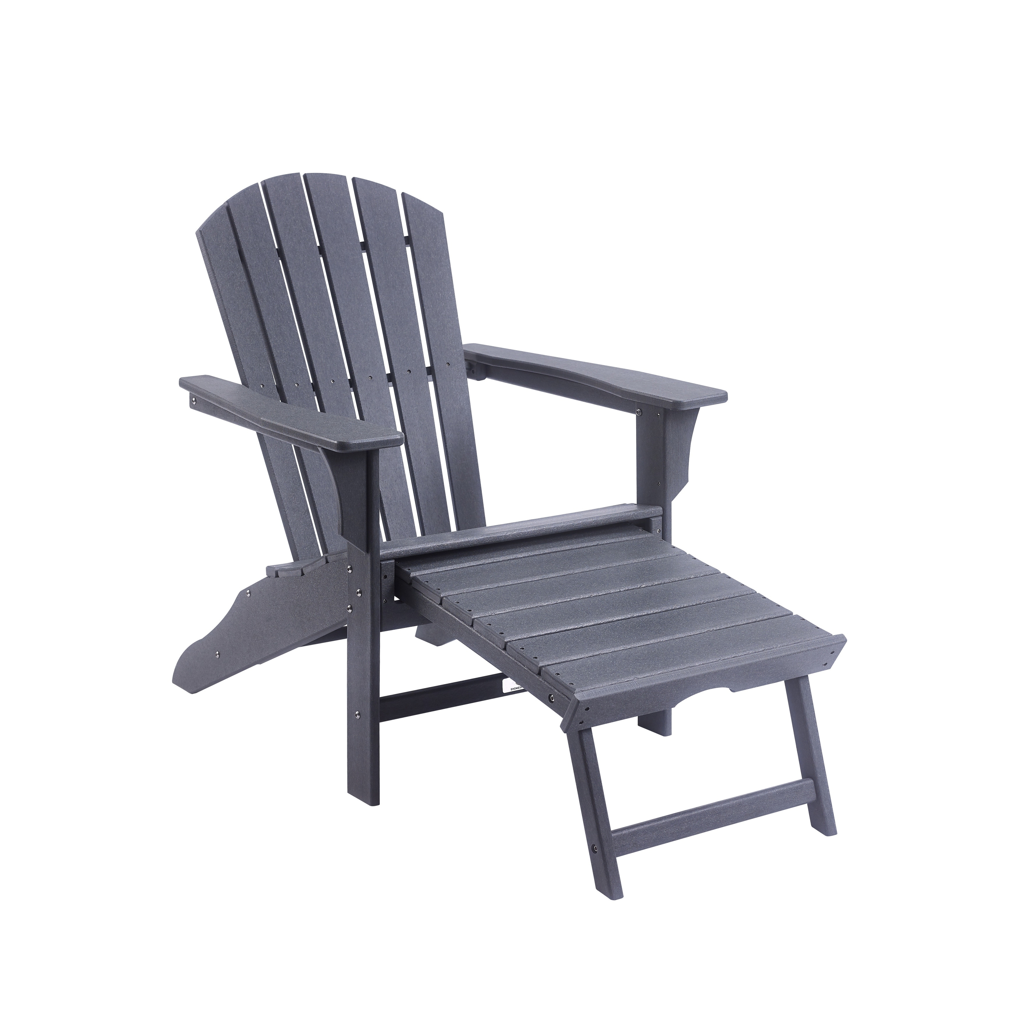 Classic Plastic Outdoor Patio Adirondack Chair With Footrest