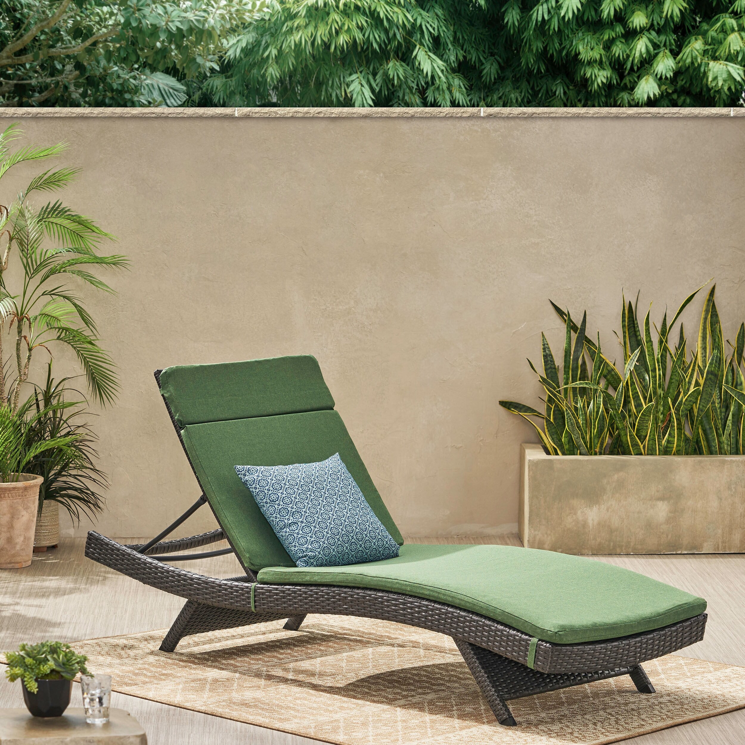 Salem Outdoor Wicker Adjustable Chaise Lounge With Cushion By Havenside Home
