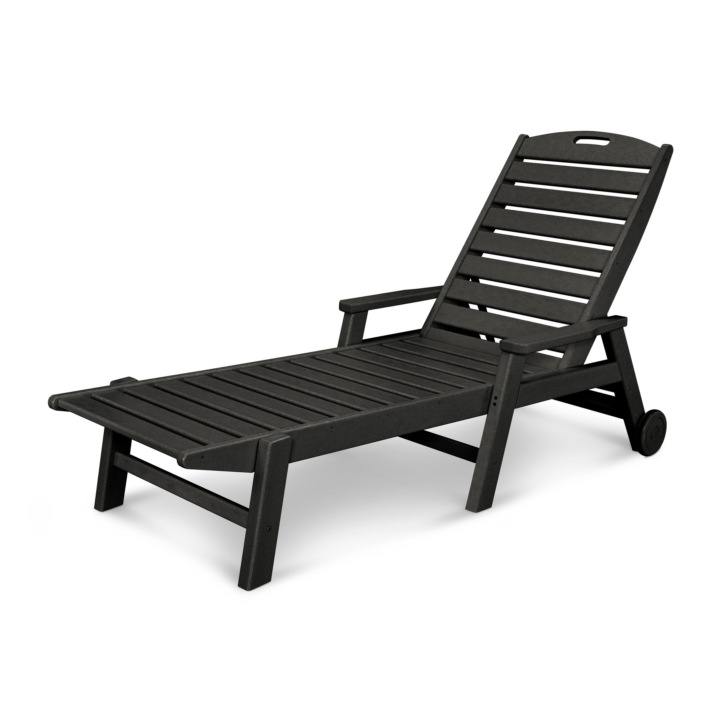 Polywood Nautical Chaise Lounge With Arms And Wheels