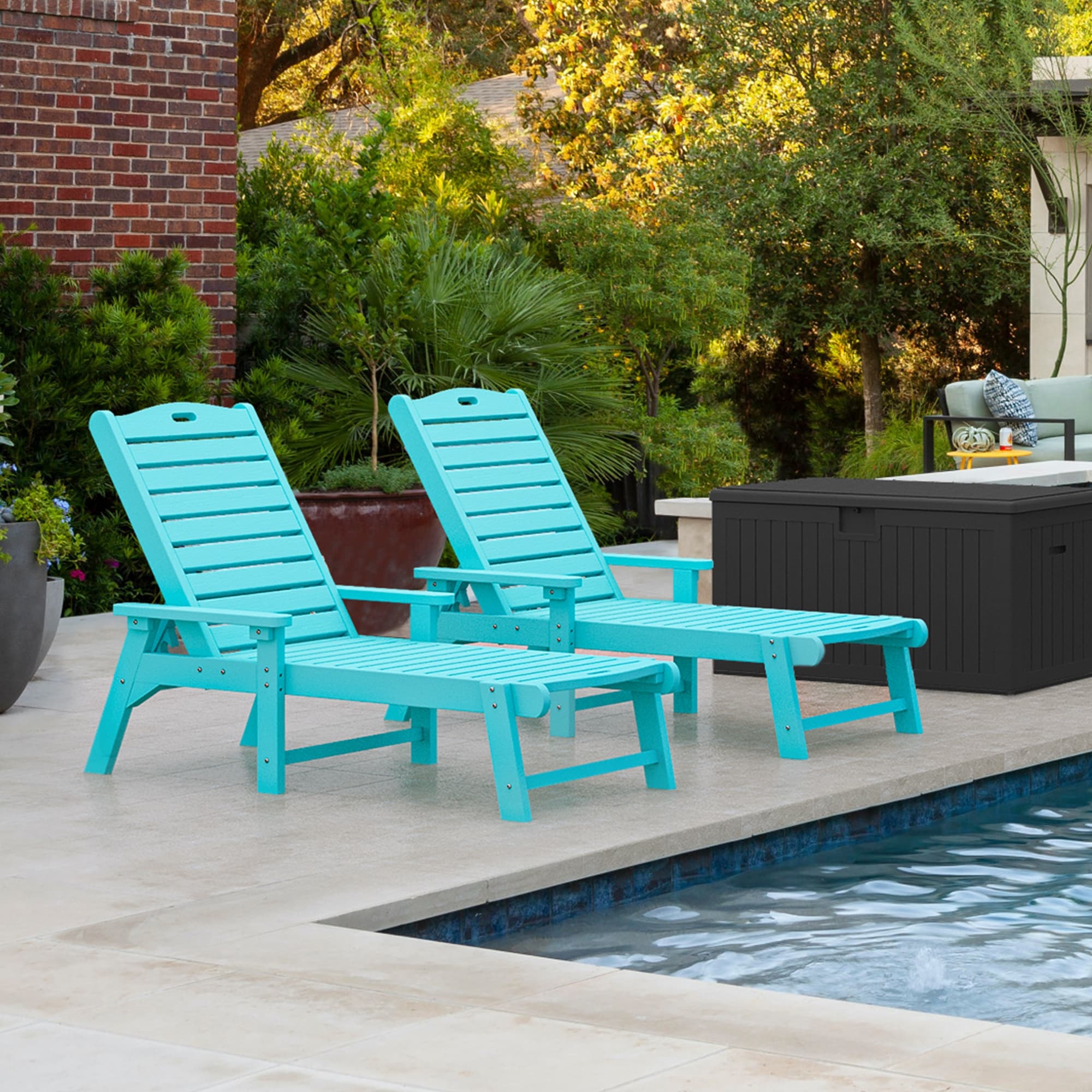 78.7 Long Reclining Outdoor Chaise Lounge