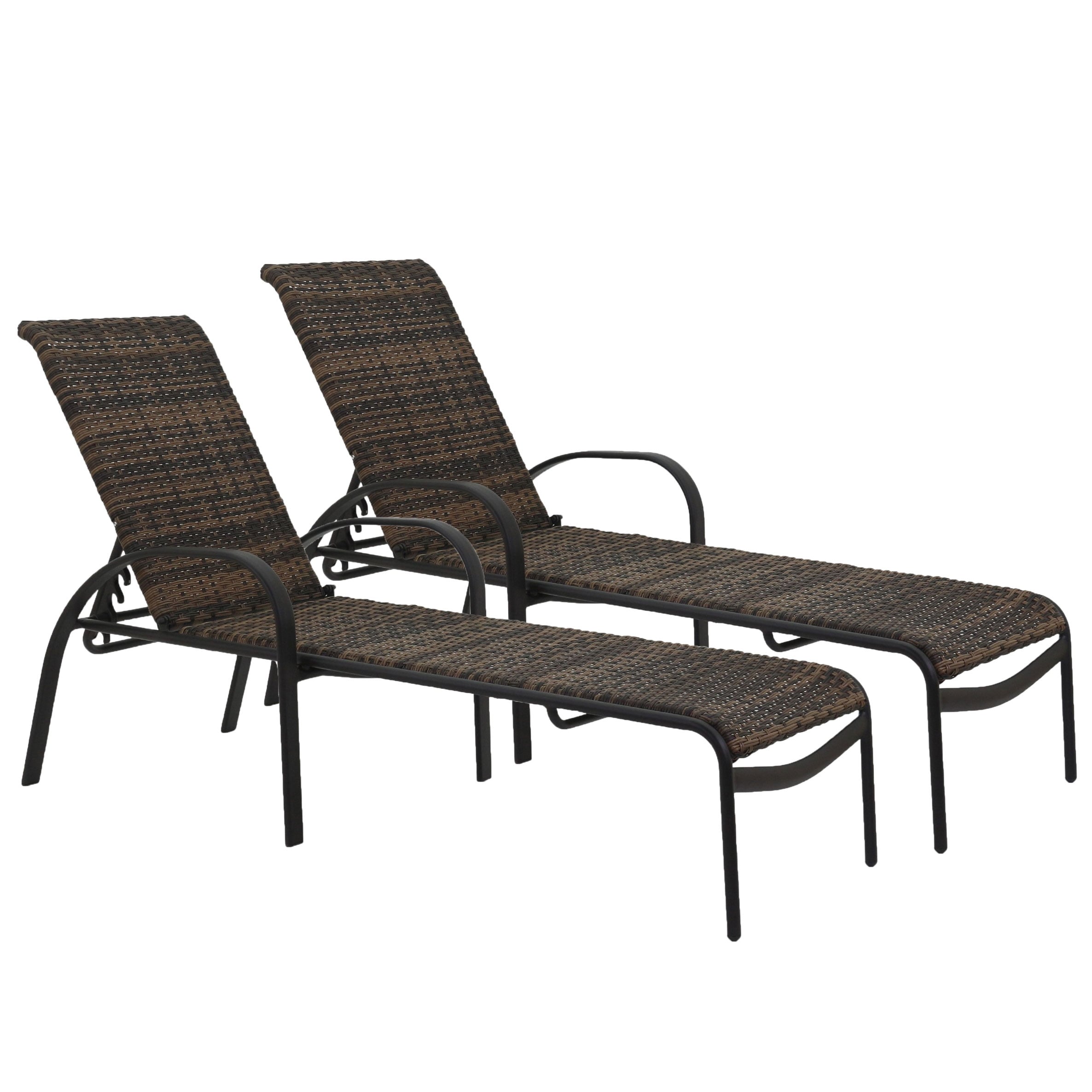 Courtyard Casual Santa Fe Wicker Aluminum Chaise Lounge Price Set Of 2
