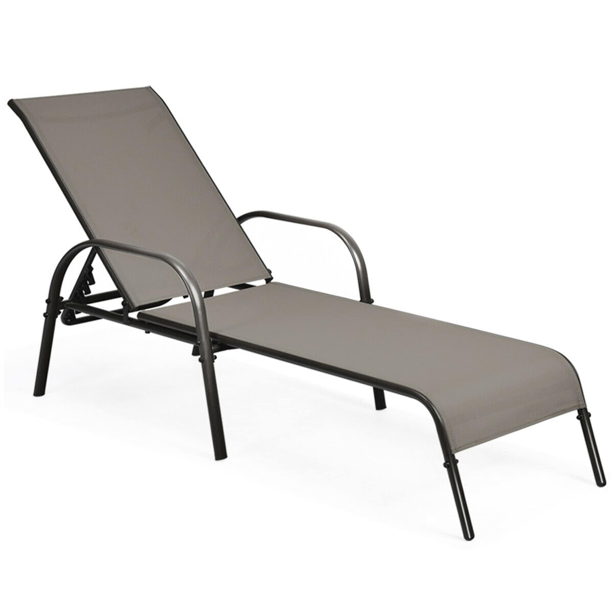 Adjustable Outdoor Backrest Metal Chaise Folding Lounge Chair