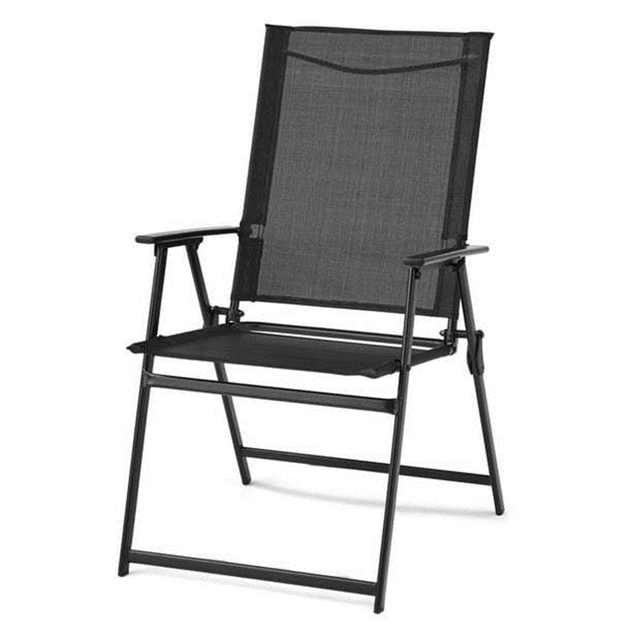Set Of 2 Outdoor Patio Steel Sling Folding Chair