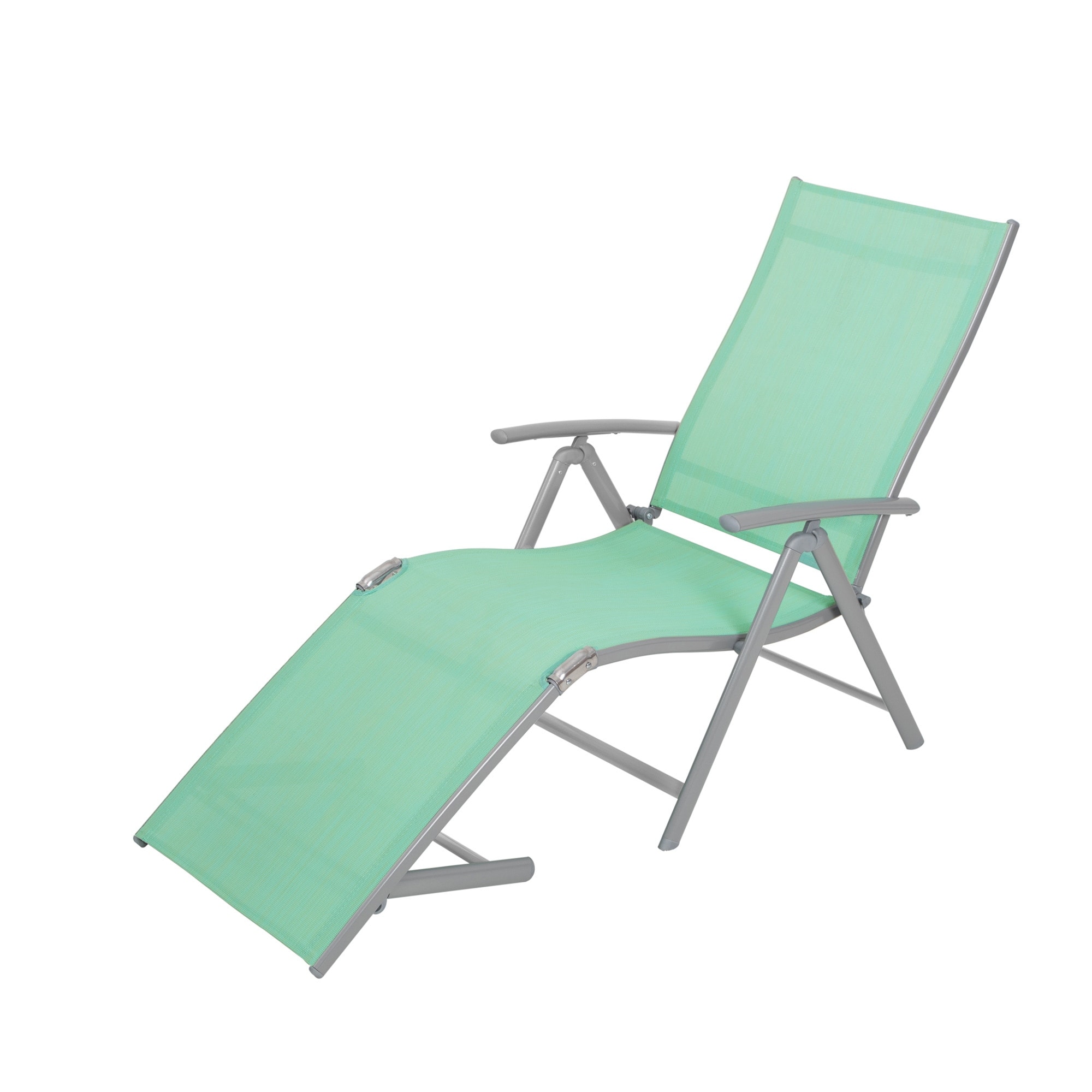 Outdoor Adjustable Aluminum Patio Folding Chaise Lounge Chair - 20w×45d×14h