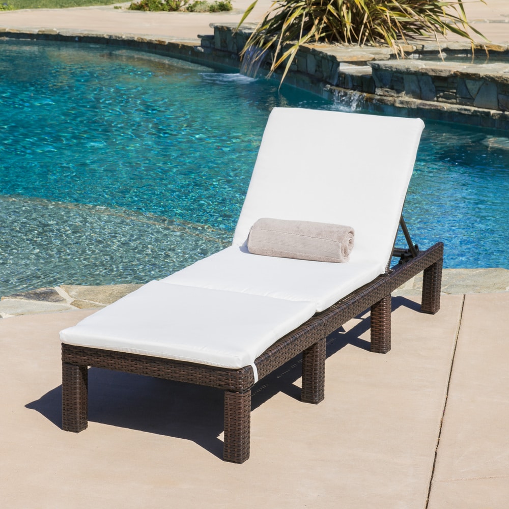 Jamaica Outdoor Chaise Lounge With Cushion By Christopher Knight Home