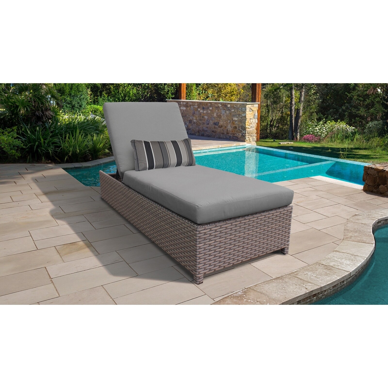 Florence Wheeled Chaise Outdoor Wicker Patio Furniture